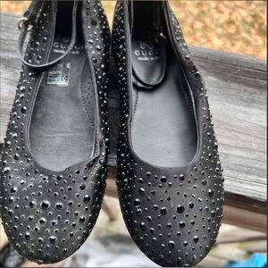 Gucci Black Crystal-Studded Ballet Flats